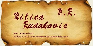 Milica Rudaković vizit kartica